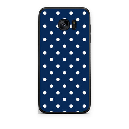 Θήκη Samsung Galaxy S7 White Small Polka Dots on Navy από τη Smartfits με σχέδιο στο πίσω μέρος και μαύρο περίβλημα | Samsung Galaxy S7 White Small Polka Dots on Navy case with colorful back and black bezels