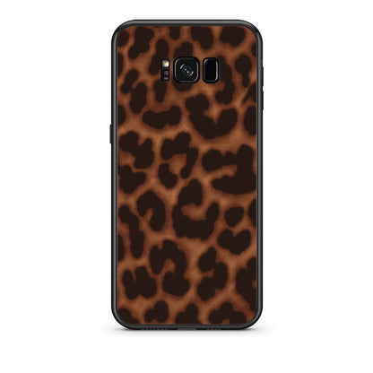 Θήκη Samsung Galaxy S8 Leopard Print Dark Brown από τη Smartfits με σχέδιο στο πίσω μέρος και μαύρο περίβλημα | Samsung Galaxy S8 Leopard Print Dark Brown case with colorful back and black bezels