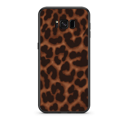 Θήκη Samsung Galaxy S8 Leopard Print Dark Brown από τη Smartfits με σχέδιο στο πίσω μέρος και μαύρο περίβλημα | Samsung Galaxy S8 Leopard Print Dark Brown case with colorful back and black bezels
