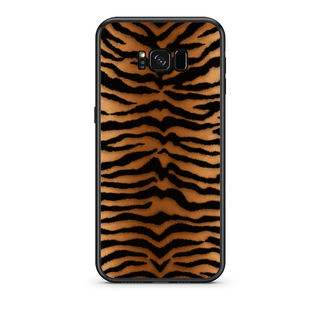 Θήκη Samsung Galaxy S8 Tiger Print Orange and Black από τη Smartfits με σχέδιο στο πίσω μέρος και μαύρο περίβλημα | Samsung Galaxy S8 Tiger Print Orange and Black case with colorful back and black bezels