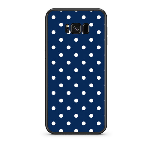 Θήκη Samsung Galaxy S8 White Small Polka Dots on Navy από τη Smartfits με σχέδιο στο πίσω μέρος και μαύρο περίβλημα | Samsung Galaxy S8 White Small Polka Dots on Navy case with colorful back and black bezels
