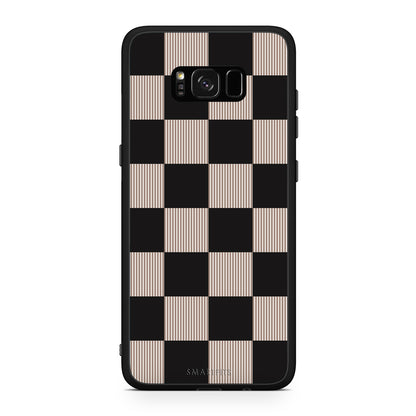 Θήκη Samsung Galaxy S8+ Black and Taupe Striped Checks από τη Smartfits με σχέδιο στο πίσω μέρος και μαύρο περίβλημα | Samsung Galaxy S8+ Black and Taupe Striped Checks case with colorful back and black bezels