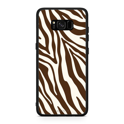 Θήκη Samsung Galaxy S8+ Brown and Cream Zebra Stripes από τη Smartfits με σχέδιο στο πίσω μέρος και μαύρο περίβλημα | Samsung Galaxy S8+ Brown and Cream Zebra Stripes case with colorful back and black bezels