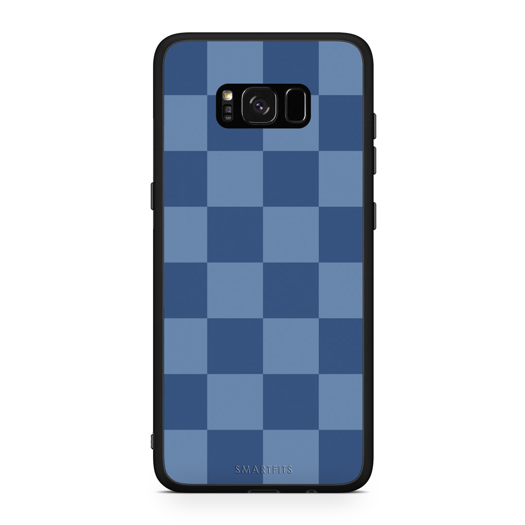 Θήκη Samsung Galaxy S8+ Denim Blue Checkerboard από τη Smartfits με σχέδιο στο πίσω μέρος και μαύρο περίβλημα | Samsung Galaxy S8+ Denim Blue Checkerboard case with colorful back and black bezels