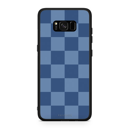 Θήκη Samsung Galaxy S8+ Denim Blue Checkerboard από τη Smartfits με σχέδιο στο πίσω μέρος και μαύρο περίβλημα | Samsung Galaxy S8+ Denim Blue Checkerboard case with colorful back and black bezels