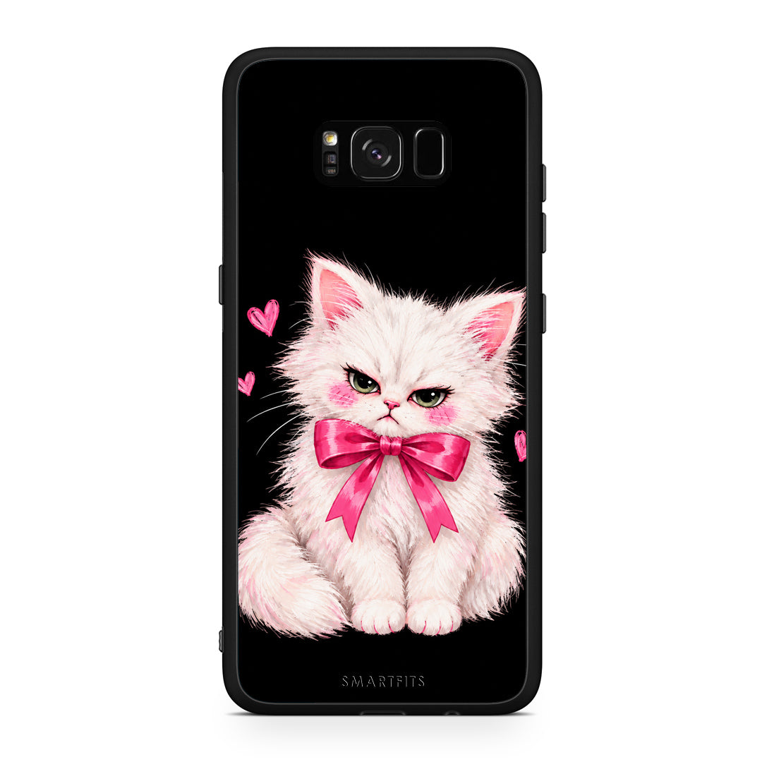 Θήκη Samsung Galaxy S8+ Grumpy Party Kitten on Black από τη Smartfits με σχέδιο στο πίσω μέρος και μαύρο περίβλημα | Samsung Galaxy S8+ Grumpy Party Kitten on Black case with colorful back and black bezels