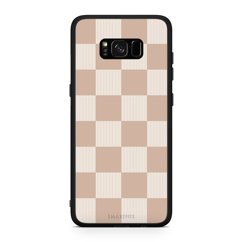 Θήκη Samsung Galaxy S8+ Latte and Cream Striped Checks από τη Smartfits με σχέδιο στο πίσω μέρος και μαύρο περίβλημα | Samsung Galaxy S8+ Latte and Cream Striped Checks case with colorful back and black bezels