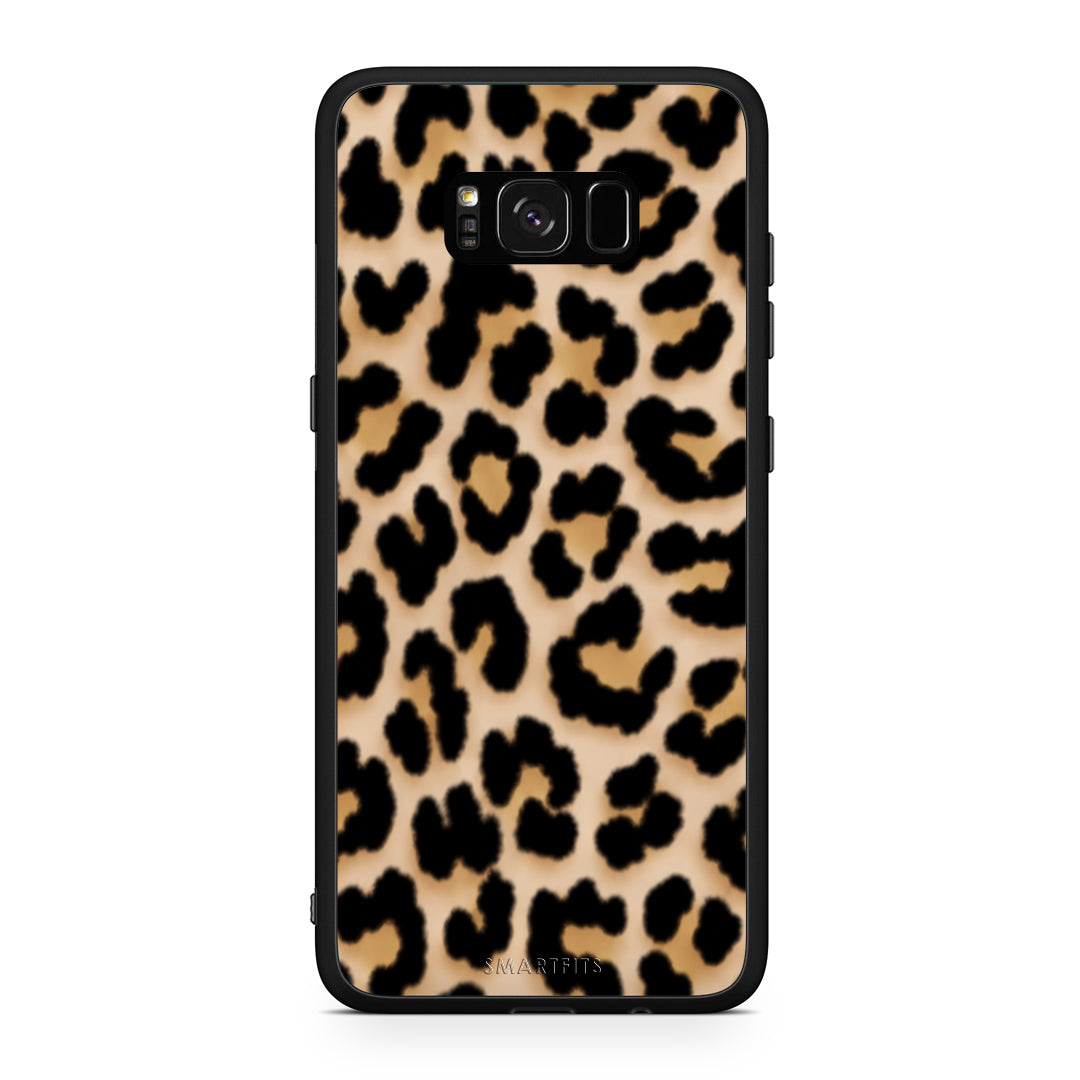 Θήκη Samsung Galaxy S8+ Leopard Print Tan Small από τη Smartfits με σχέδιο στο πίσω μέρος και μαύρο περίβλημα | Samsung Galaxy S8+ Leopard Print Tan Small case with colorful back and black bezels
