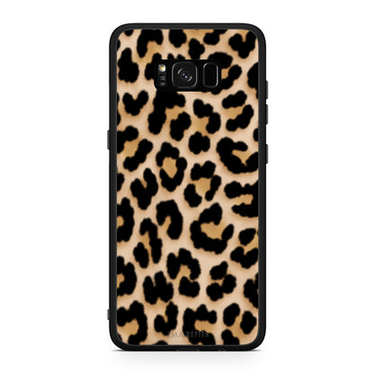Θήκη Samsung Galaxy S8+ Leopard Print Tan Small από τη Smartfits με σχέδιο στο πίσω μέρος και μαύρο περίβλημα | Samsung Galaxy S8+ Leopard Print Tan Small case with colorful back and black bezels