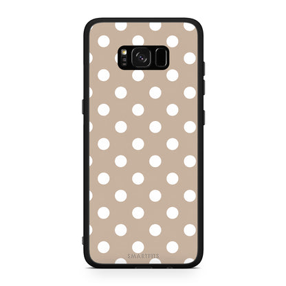 Θήκη Samsung Galaxy S8+ White Polka Dots on Taupe από τη Smartfits με σχέδιο στο πίσω μέρος και μαύρο περίβλημα | Samsung Galaxy S8+ White Polka Dots on Taupe case with colorful back and black bezels
