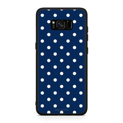 Θήκη Samsung Galaxy S8+ White Small Polka Dots on Navy από τη Smartfits με σχέδιο στο πίσω μέρος και μαύρο περίβλημα | Samsung Galaxy S8+ White Small Polka Dots on Navy case with colorful back and black bezels