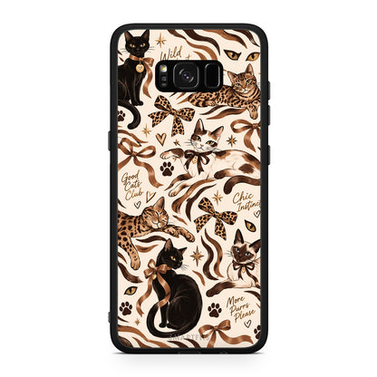 Θήκη Samsung Galaxy S8+ Wild Cats and Animal Print Collage από τη Smartfits με σχέδιο στο πίσω μέρος και μαύρο περίβλημα | Samsung Galaxy S8+ Wild Cats and Animal Print Collage case with colorful back and black bezels