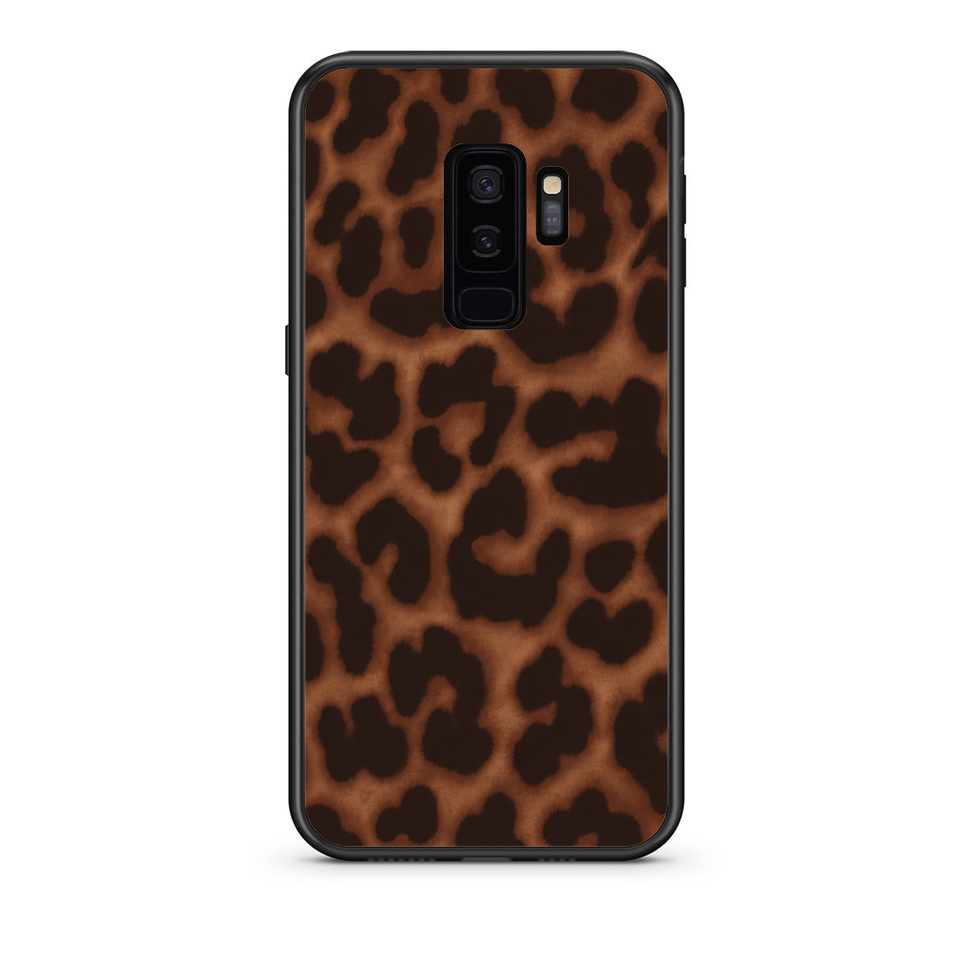 Θήκη Samsung Galaxy S9+ Leopard Print Dark Brown από τη Smartfits με σχέδιο στο πίσω μέρος και μαύρο περίβλημα | Samsung Galaxy S9+ Leopard Print Dark Brown case with colorful back and black bezels