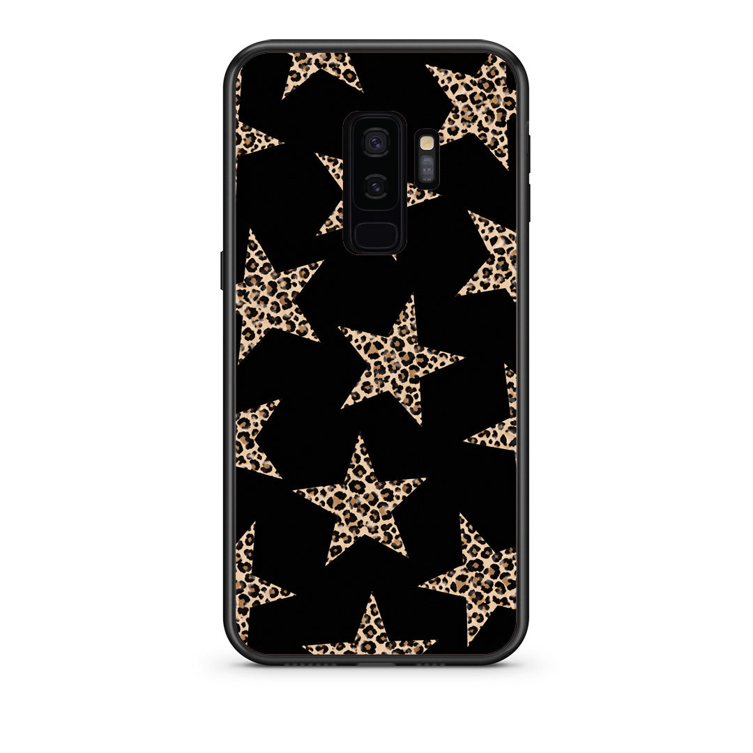 Θήκη Samsung Galaxy S9+ Leopard Stars on Black από τη Smartfits με σχέδιο στο πίσω μέρος και μαύρο περίβλημα | Samsung Galaxy S9+ Leopard Stars on Black case with colorful back and black bezels