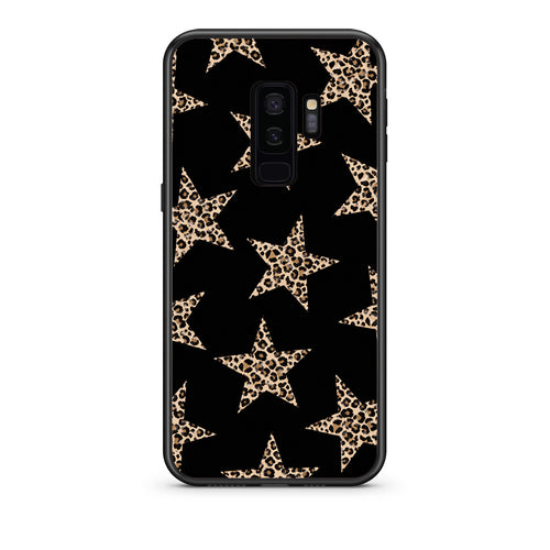 Θήκη Samsung Galaxy S9+ Leopard Stars on Black από τη Smartfits με σχέδιο στο πίσω μέρος και μαύρο περίβλημα | Samsung Galaxy S9+ Leopard Stars on Black case with colorful back and black bezels