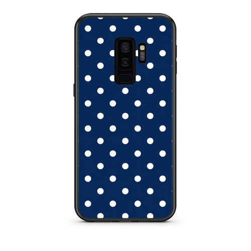 Θήκη Samsung Galaxy S9+ White Small Polka Dots on Navy από τη Smartfits με σχέδιο στο πίσω μέρος και μαύρο περίβλημα | Samsung Galaxy S9+ White Small Polka Dots on Navy case with colorful back and black bezels