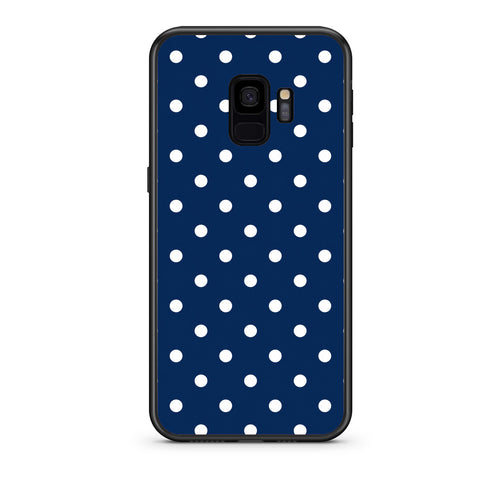 Θήκη Samsung Galaxy S9 White Small Polka Dots on Navy από τη Smartfits με σχέδιο στο πίσω μέρος και μαύρο περίβλημα | Samsung Galaxy S9 White Small Polka Dots on Navy case with colorful back and black bezels