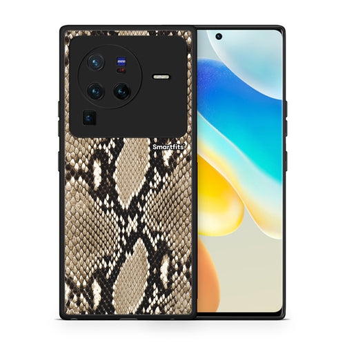 Θήκη Vivo X80 Pro 5G Fashion Snake Animal από τη Smartfits με σχέδιο στο πίσω μέρος και μαύρο περίβλημα | Vivo X80 Pro 5G Fashion Snake Animal case with colorful back and black bezels