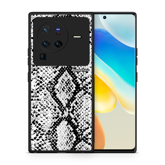 Θήκη Vivo X80 Pro 5G White Snake Animal από τη Smartfits με σχέδιο στο πίσω μέρος και μαύρο περίβλημα | Vivo X80 Pro 5G White Snake Animal case with colorful back and black bezels