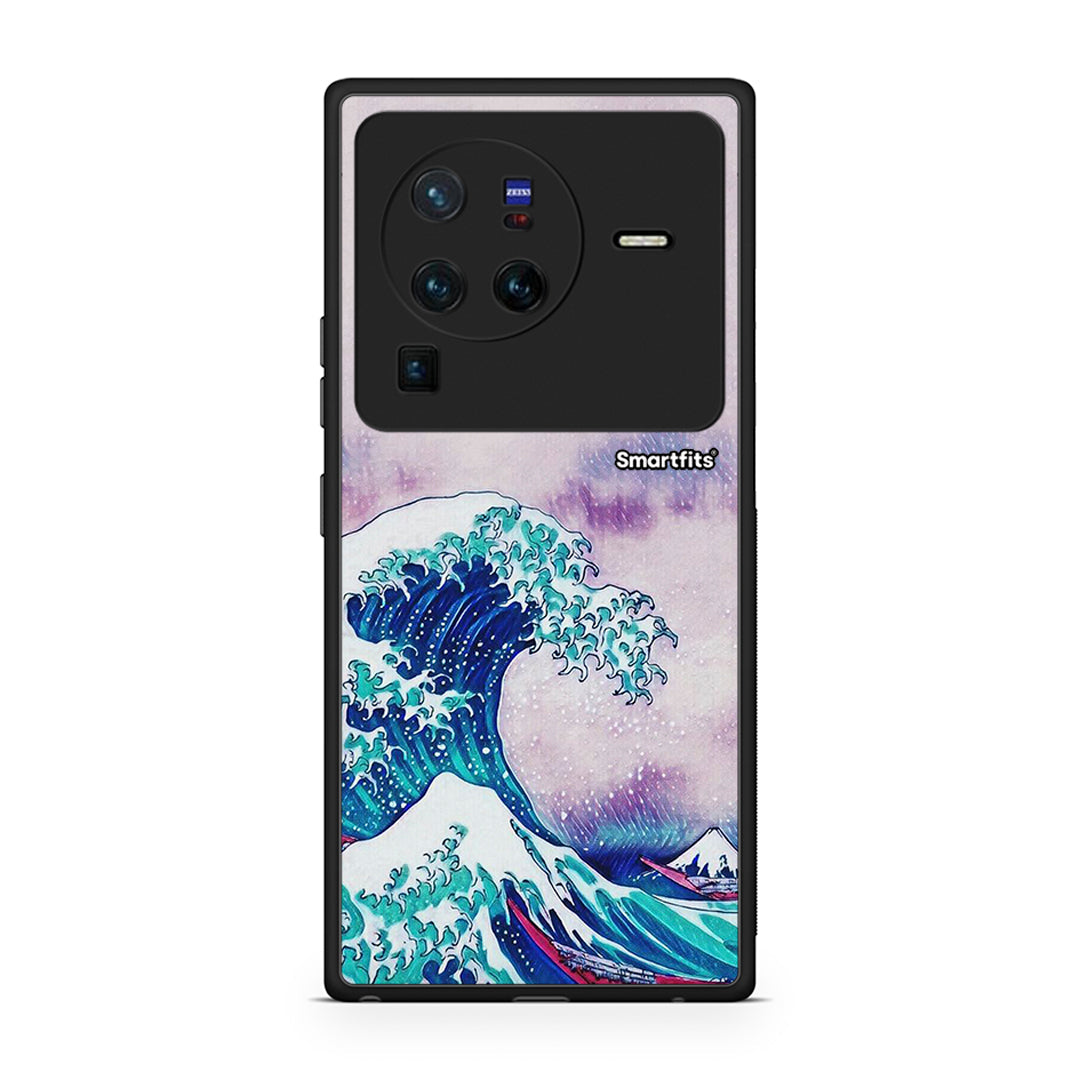 Vivo X80 Pro 5G Blue Waves θήκη από τη Smartfits με σχέδιο στο πίσω μέρος και μαύρο περίβλημα | Smartphone case with colorful back and black bezels by Smartfits