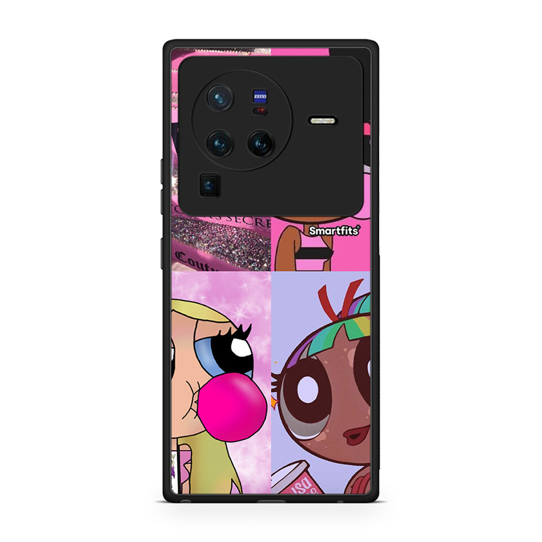 Vivo X80 Pro 5G Bubble Girls Θήκη Αγίου Βαλεντίνου από τη Smartfits με σχέδιο στο πίσω μέρος και μαύρο περίβλημα | Smartphone case with colorful back and black bezels by Smartfits