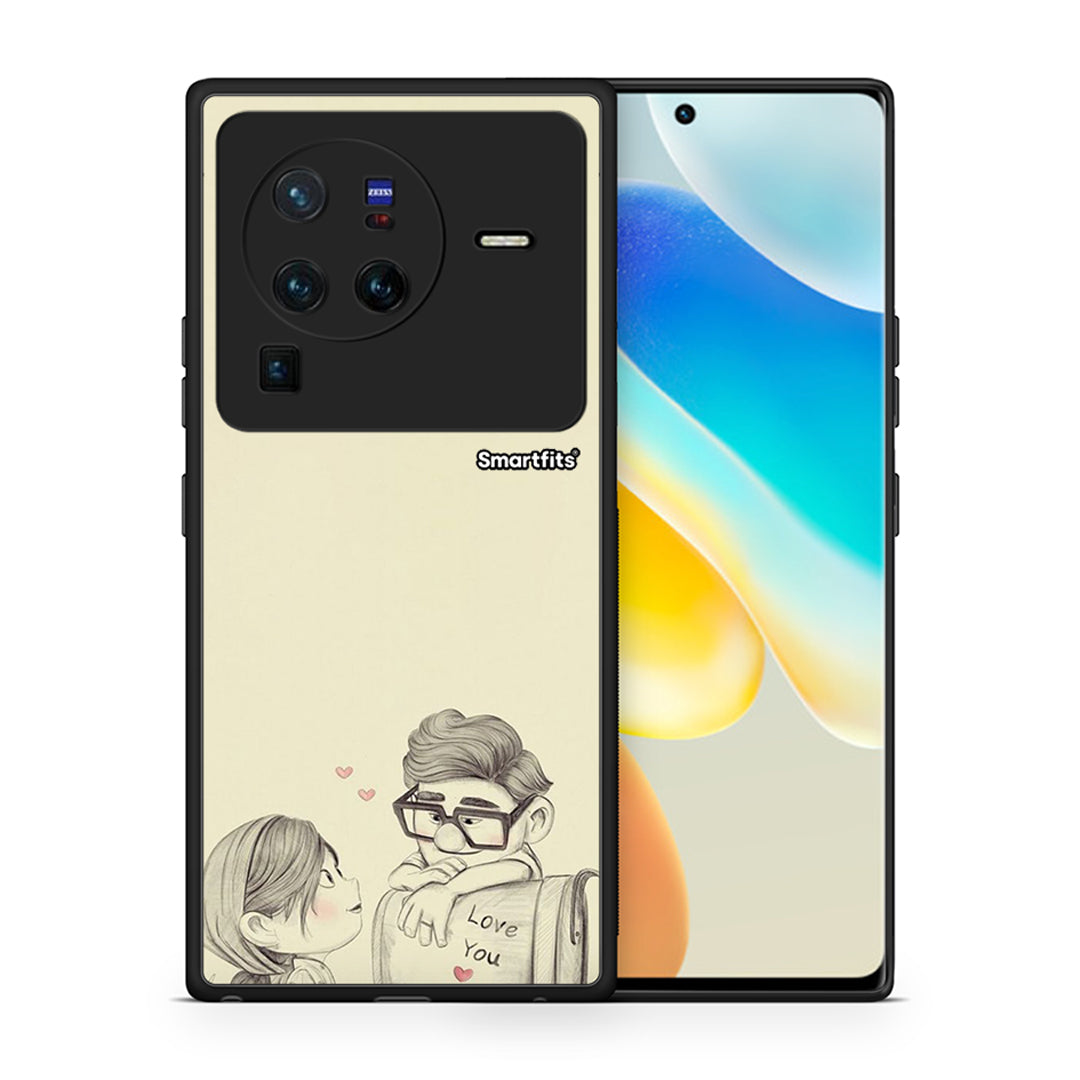 Θήκη Vivo X80 Pro 5G Carl And Ellie από τη Smartfits με σχέδιο στο πίσω μέρος και μαύρο περίβλημα | Vivo X80 Pro 5G Carl And Ellie case with colorful back and black bezels