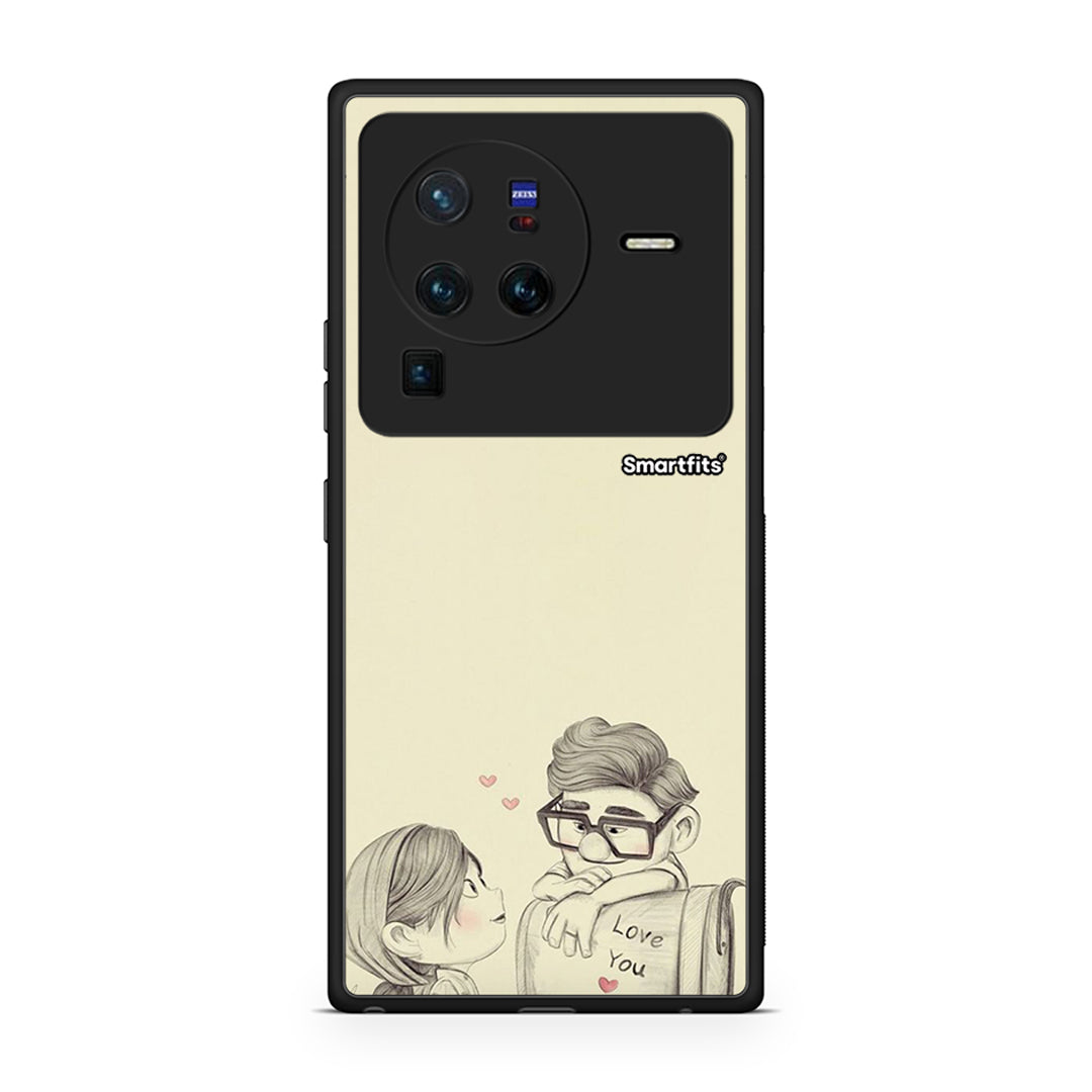 Vivo X80 Pro 5G Carl And Ellie θήκη από τη Smartfits με σχέδιο στο πίσω μέρος και μαύρο περίβλημα | Smartphone case with colorful back and black bezels by Smartfits