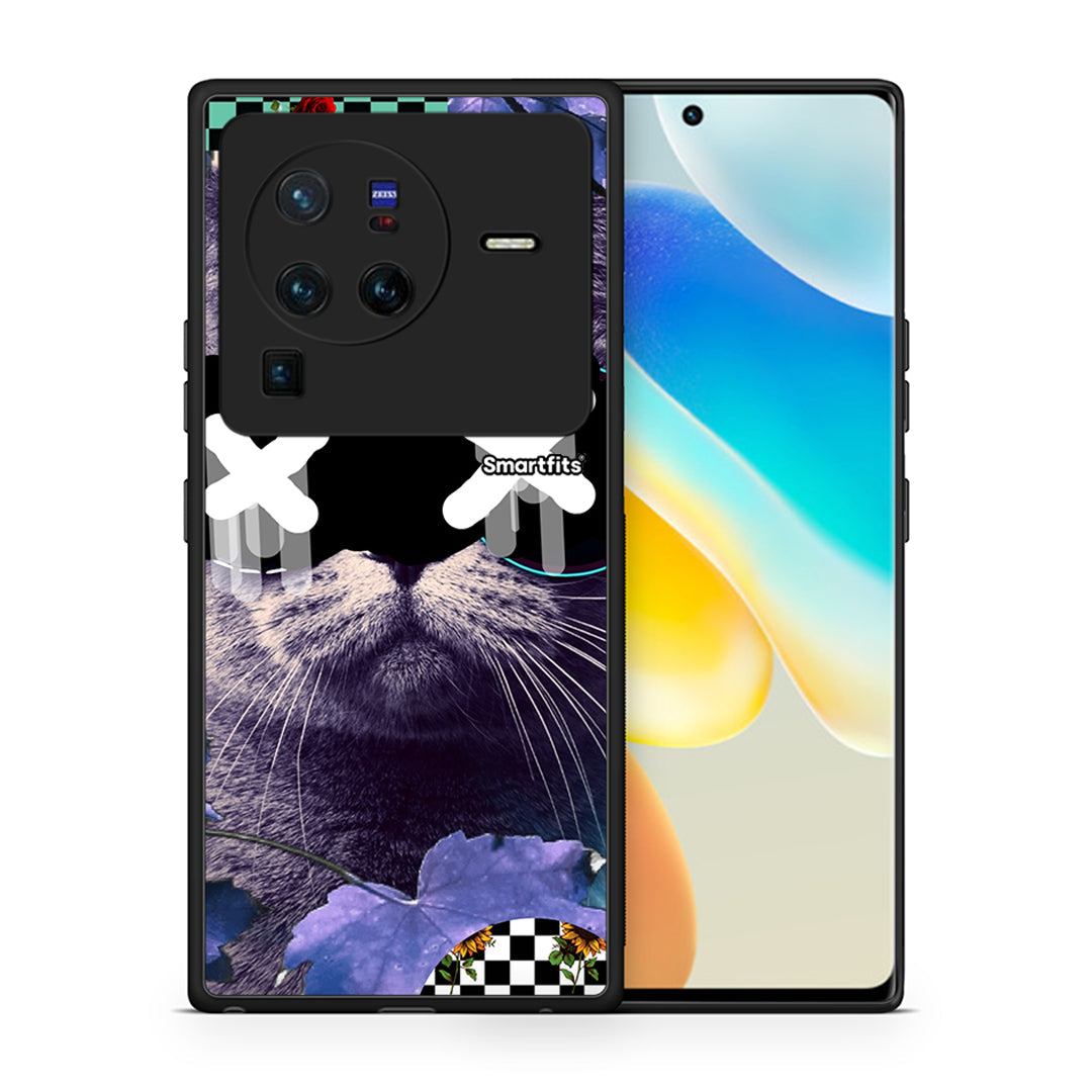 Θήκη Vivo X80 Pro 5G Cat Collage από τη Smartfits με σχέδιο στο πίσω μέρος και μαύρο περίβλημα | Vivo X80 Pro 5G Cat Collage case with colorful back and black bezels