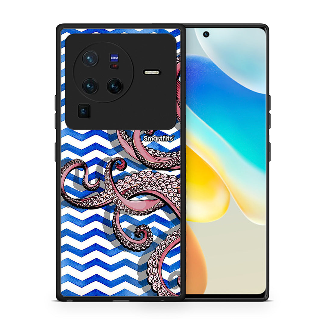 Θήκη Vivo X80 Pro 5G Chevron Devilfish από τη Smartfits με σχέδιο στο πίσω μέρος και μαύρο περίβλημα | Vivo X80 Pro 5G Chevron Devilfish case with colorful back and black bezels