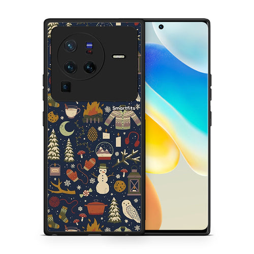Θήκη Vivo X80 Pro 5G Christmas Elements από τη Smartfits με σχέδιο στο πίσω μέρος και μαύρο περίβλημα | Vivo X80 Pro 5G Christmas Elements case with colorful back and black bezels