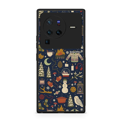 Vivo X80 Pro 5G Christmas Elements θήκη από τη Smartfits με σχέδιο στο πίσω μέρος και μαύρο περίβλημα | Smartphone case with colorful back and black bezels by Smartfits