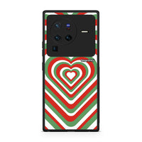 Thumbnail for Vivo X80 Pro 5G Christmas Hearts θήκη από τη Smartfits με σχέδιο στο πίσω μέρος και μαύρο περίβλημα | Smartphone case with colorful back and black bezels by Smartfits