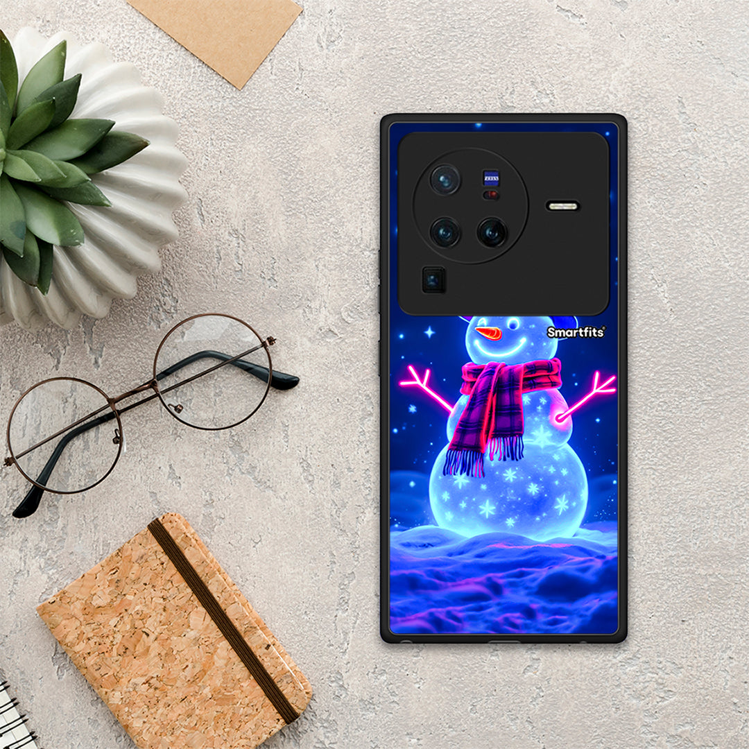 Christmas Neon Snowman - Vivo X80 Pro 5G θήκη