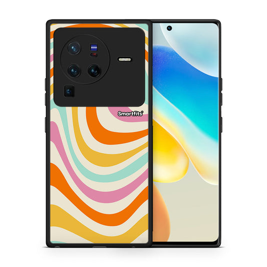 Θήκη Vivo X80 Pro 5G Colourful Waves από τη Smartfits με σχέδιο στο πίσω μέρος και μαύρο περίβλημα | Vivo X80 Pro 5G Colourful Waves case with colorful back and black bezels