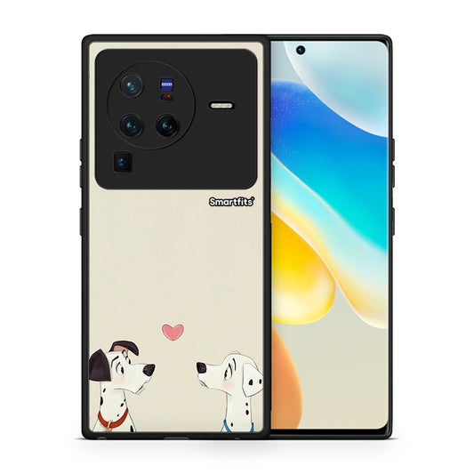 Θήκη Vivo X80 Pro 5G Dalmatians Love από τη Smartfits με σχέδιο στο πίσω μέρος και μαύρο περίβλημα | Vivo X80 Pro 5G Dalmatians Love case with colorful back and black bezels