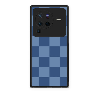 Θήκη Vivo X80 Pro 5G Denim Blue Checkerboard από τη Smartfits με σχέδιο στο πίσω μέρος και μαύρο περίβλημα | Vivo X80 Pro 5G Denim Blue Checkerboard case with colorful back and black bezels