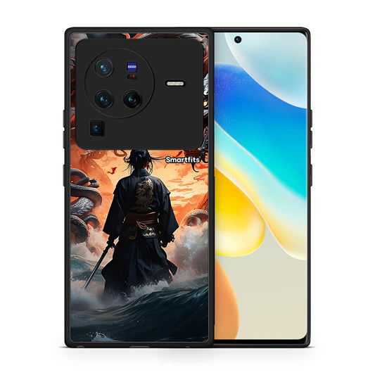 Θήκη Vivo X80 Pro 5G Dragons Fight από τη Smartfits με σχέδιο στο πίσω μέρος και μαύρο περίβλημα | Vivo X80 Pro 5G Dragons Fight case with colorful back and black bezels