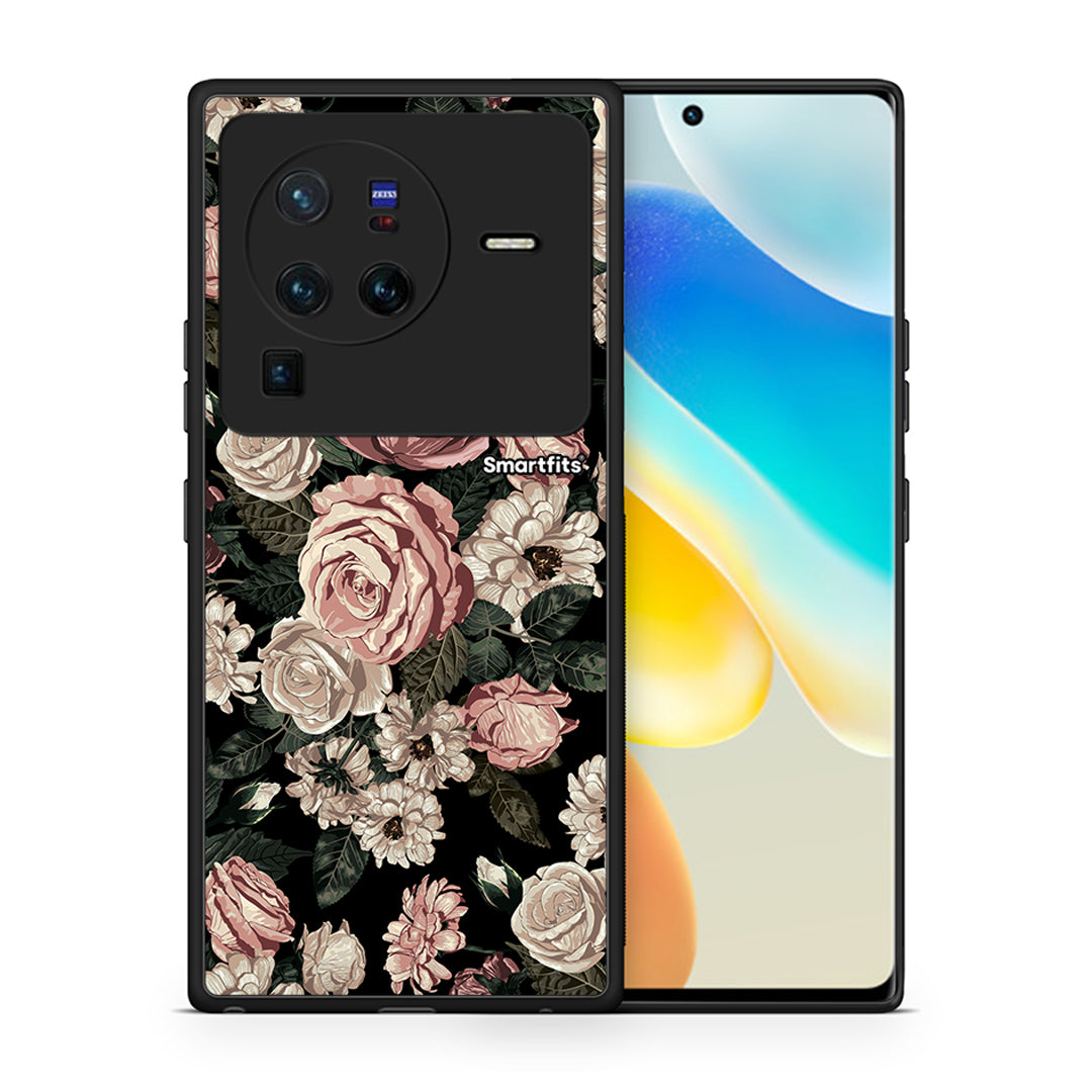 Θήκη Vivo X80 Pro 5G Wild Roses Flower από τη Smartfits με σχέδιο στο πίσω μέρος και μαύρο περίβλημα | Vivo X80 Pro 5G Wild Roses Flower case with colorful back and black bezels