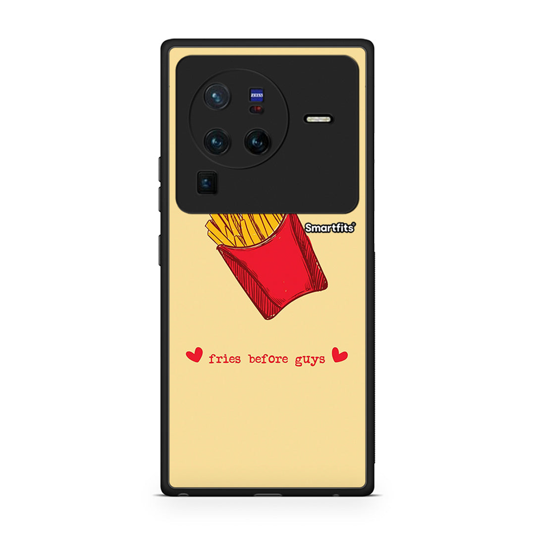 Vivo X80 Pro 5G Fries Before Guys Θήκη Αγίου Βαλεντίνου από τη Smartfits με σχέδιο στο πίσω μέρος και μαύρο περίβλημα | Smartphone case with colorful back and black bezels by Smartfits