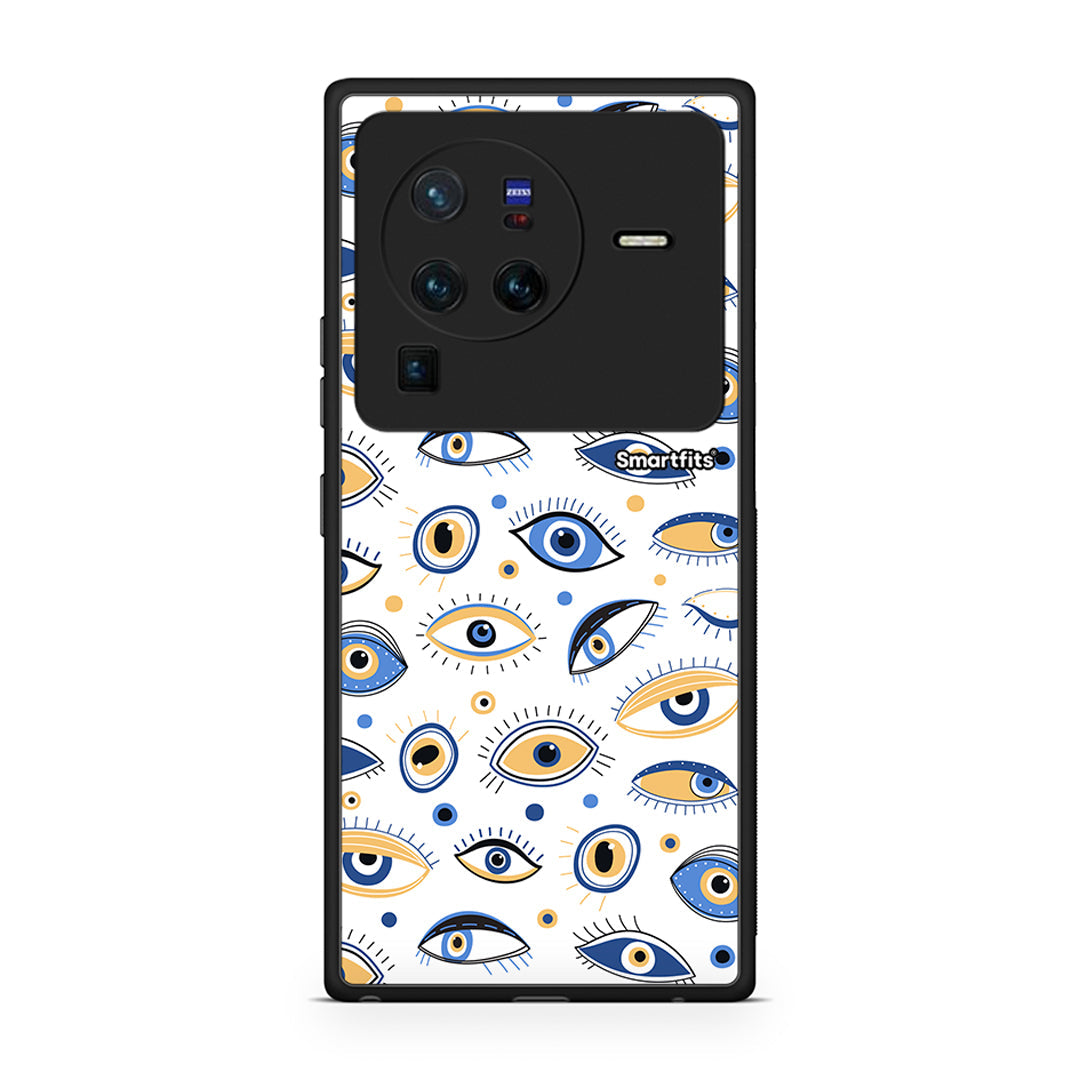 Vivo X80 Pro 5G Ftou Ftou θήκη από τη Smartfits με σχέδιο στο πίσω μέρος και μαύρο περίβλημα | Smartphone case with colorful back and black bezels by Smartfits