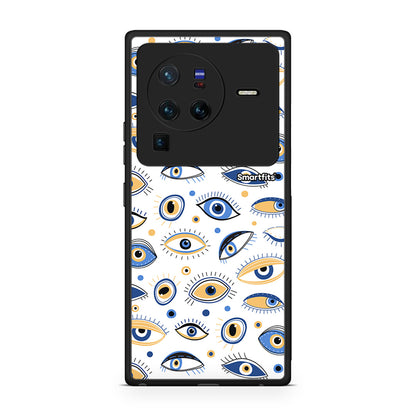 Vivo X80 Pro 5G Ftou Ftou θήκη από τη Smartfits με σχέδιο στο πίσω μέρος και μαύρο περίβλημα | Smartphone case with colorful back and black bezels by Smartfits