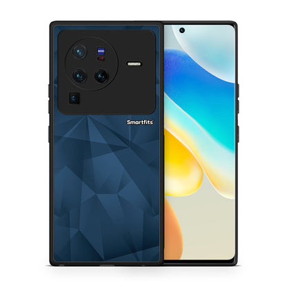Θήκη Vivo X80 Pro 5G Blue Abstract Geometric από τη Smartfits με σχέδιο στο πίσω μέρος και μαύρο περίβλημα | Vivo X80 Pro 5G Blue Abstract Geometric case with colorful back and black bezels