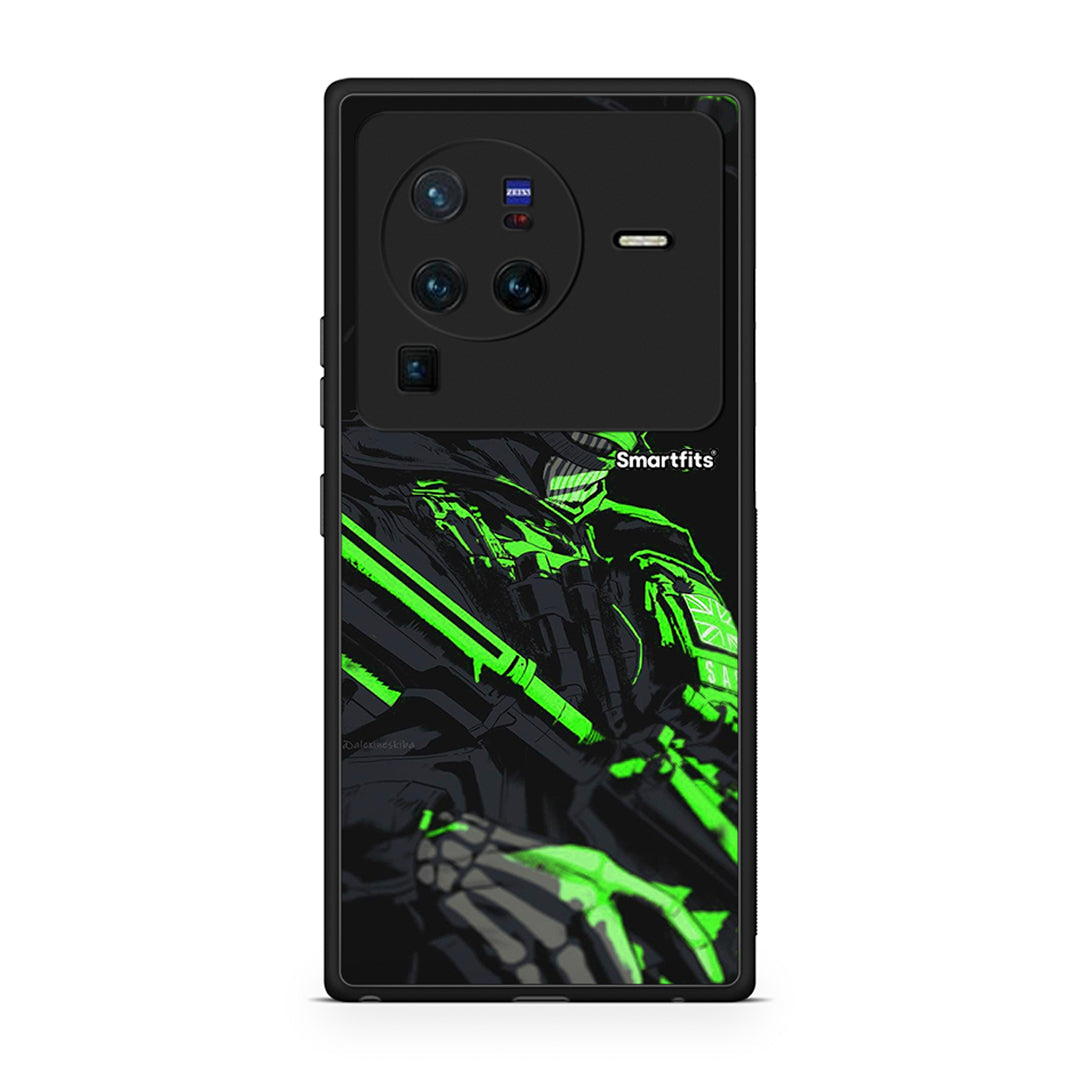 Vivo X80 Pro 5G Green Soldier Θήκη Αγίου Βαλεντίνου από τη Smartfits με σχέδιο στο πίσω μέρος και μαύρο περίβλημα | Smartphone case with colorful back and black bezels by Smartfits