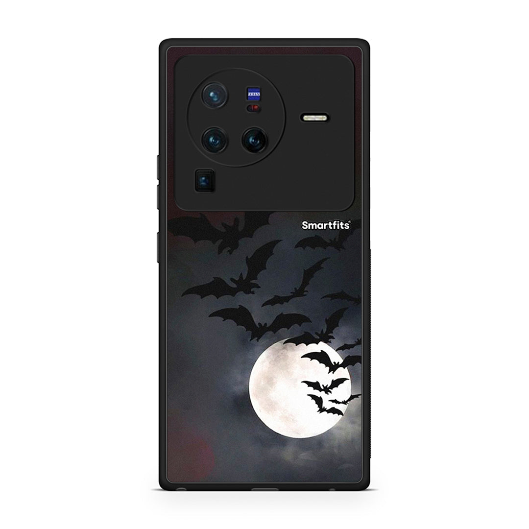 Vivo X80 Pro 5G Halloween Bat Night Θήκη από τη Smartfits με σχέδιο στο πίσω μέρος και μαύρο περίβλημα | Smartphone case with colorful back and black bezels by Smartfits
