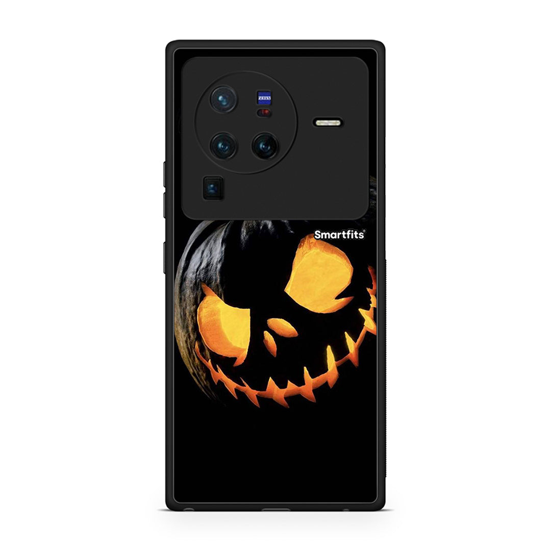 Vivo X80 Pro 5G Halloween Scary Pumpkin Θήκη από τη Smartfits με σχέδιο στο πίσω μέρος και μαύρο περίβλημα | Smartphone case with colorful back and black bezels by Smartfits