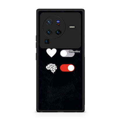Vivo X80 Pro 5G Heart Vs Brain Θήκη Αγίου Βαλεντίνου από τη Smartfits με σχέδιο στο πίσω μέρος και μαύρο περίβλημα | Smartphone case with colorful back and black bezels by Smartfits