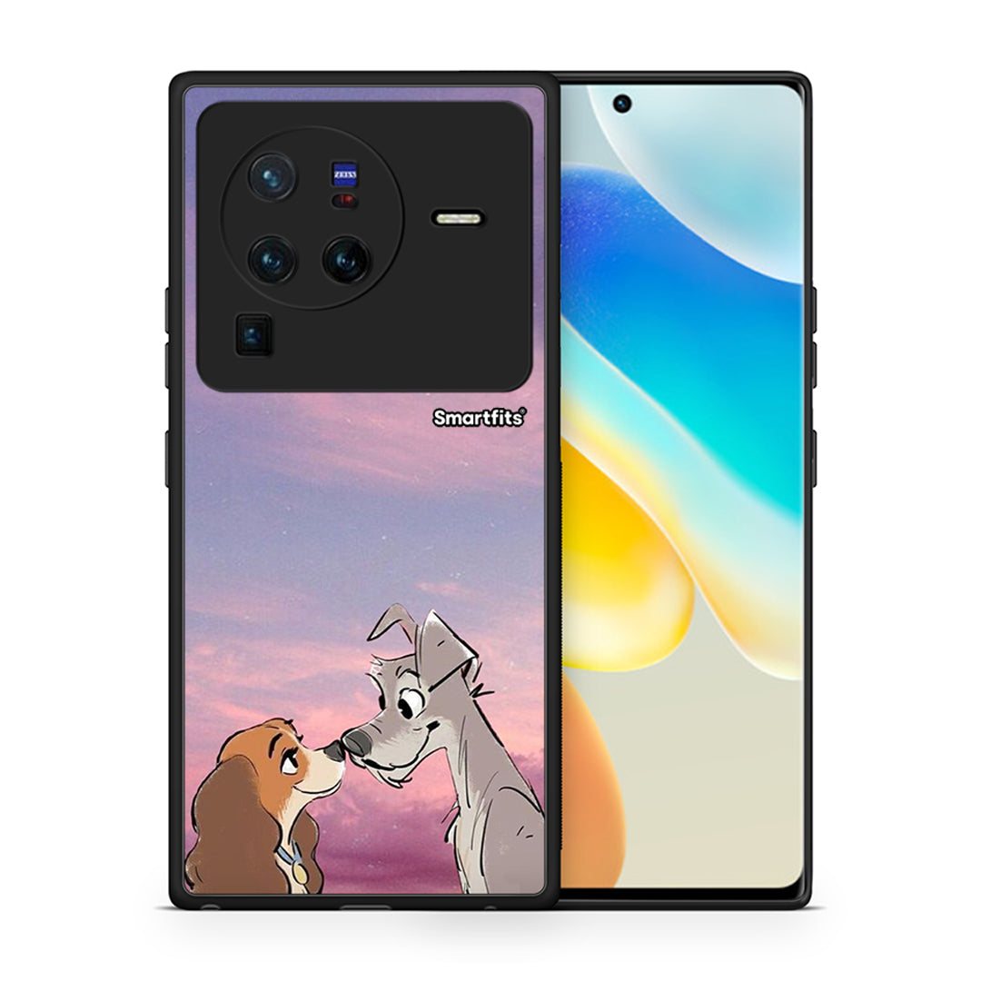 Θήκη Vivo X80 Pro 5G Lady And Tramp από τη Smartfits με σχέδιο στο πίσω μέρος και μαύρο περίβλημα | Vivo X80 Pro 5G Lady And Tramp case with colorful back and black bezels