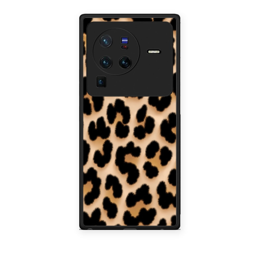 Θήκη Vivo X80 Pro 5G Leopard Print Tan Large από τη Smartfits με σχέδιο στο πίσω μέρος και μαύρο περίβλημα | Vivo X80 Pro 5G Leopard Print Tan Large case with colorful back and black bezels