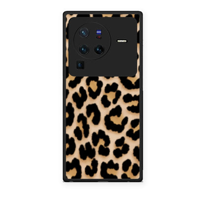 Θήκη Vivo X80 Pro 5G Leopard Print Tan Small από τη Smartfits με σχέδιο στο πίσω μέρος και μαύρο περίβλημα | Vivo X80 Pro 5G Leopard Print Tan Small case with colorful back and black bezels