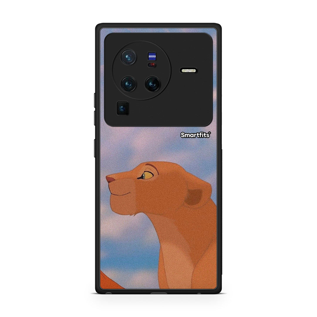 Vivo X80 Pro 5G Lion Love 2 Θήκη Αγίου Βαλεντίνου από τη Smartfits με σχέδιο στο πίσω μέρος και μαύρο περίβλημα | Smartphone case with colorful back and black bezels by Smartfits